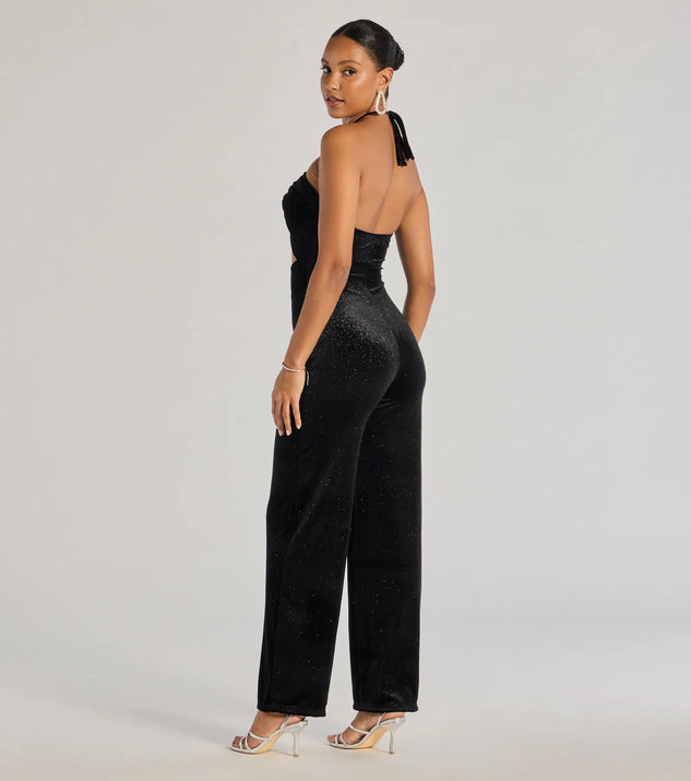 Here To Party Glitter Knit Cutout Jumpsuit | Windsor