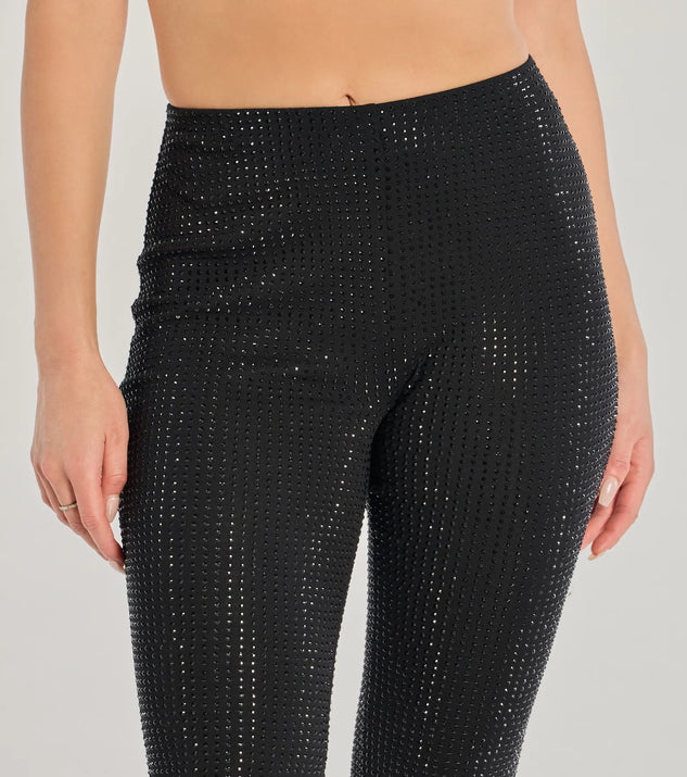 Glitzy Vibes Rhinestone Knit Flare Pants | Windsor Glitzy Vibes Rhinestone Knit Flare Pants | Windsor