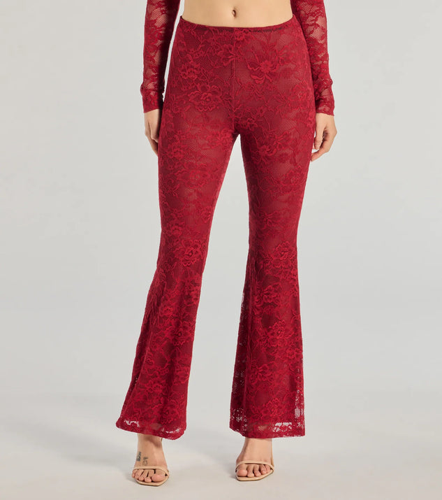 Delicate Flair Floral Lace Flared Pants | Windsor Delicate Flair Floral Lace Flared Pants | Windsor