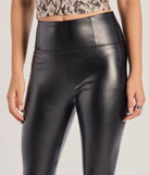 Create bold, fashion-forward looks for summer with the Sleek Energy Patent Faux Leather Leggings in black, a must-have piece from Windsor’s collection of stylish bottoms for women.