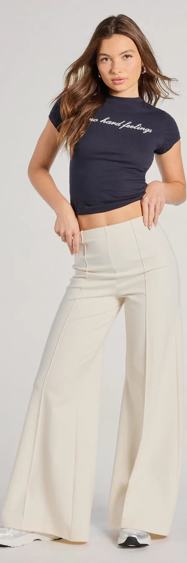 Stay polished and comfortable in the Classic And Chic Wide-Leg Trouser Pants, trendy ivory pants for women that transition from everyday looks to weekend slay.