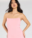 Create bold, fashion-forward looks for spring or summer with the Sultry Babe Strapless Corset Wide-Leg Jumpsuit in pink, a must-have piece from Windsor’s collection of stylish bottoms for women.