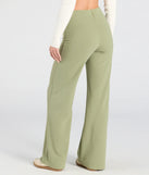 Create bold, fashion-forward looks for spring or summer with the She's All Business Wide-Leg Crepe Trouser Pants in sage green, a must-have piece from Windsor’s collection of stylish bottoms for women.