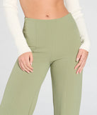 Create bold, fashion-forward looks for spring or summer with the She's All Business Wide-Leg Crepe Trouser Pants in sage green, a must-have piece from Windsor’s collection of stylish bottoms for women.
