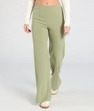 Create bold, fashion-forward looks for spring or summer with the She's All Business Wide-Leg Crepe Trouser Pants in sage green, a must-have piece from Windsor’s collection of stylish bottoms for women.