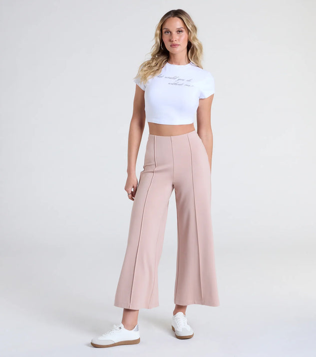 Pair the Dare To Flare High-Rise Ponte Pants with your favorite crop or bodysuit for effortless warm-weather looks with on-trend taupe pants that speak your style.