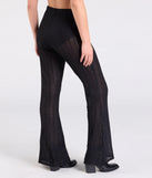 Create bold, fashion-forward looks for summer with the Bohemian Chic Sheer Lace Flare Pants in black, a must-have piece from Windsor’s collection of stylish bottoms for women.