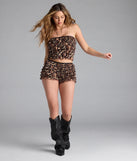 Pair the She's A Wild One Leopard Ruffle Hot Shorts with your favorite crop or bodysuit for effortless warm-weather looks with on-trend leopard print shorts that speak your style.