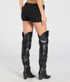 Create bold, fashion-forward looks for summer with the Cuter Than Ever Lace Ruffle Shorts in black, a must-have piece from Windsor’s collection of stylish bottoms for women.