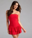 Girly Fave Ruffled Eyelet Knit Romper