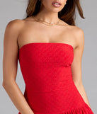 Girly Fave Ruffled Eyelet Knit Romper