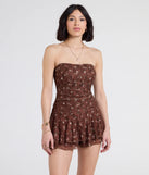 Pair the Smell The Roses Strapless Floral Lace Romper with your favorite sandals or sneakers for effortless warm-weather looks with on-trend brown rompers that speak your style.