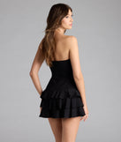 Choosing a black romper like the Trendy Attitude Strapless Ruffled Skater Romper means you’re ready for anything—no outfit planning needed, just style, go, and glow.