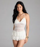 Choosing a ivory romper like the Sheerly A Good Time Halter Lace Romper means you’re ready for anything—no outfit planning needed, just style, go, and glow.