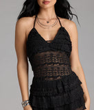 Choosing a black romper like the Sheerly A Good Time Halter Lace Romper means you’re ready for anything—no outfit planning needed, just style, go, and glow.