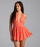 Here To Play Halter Skater Romper