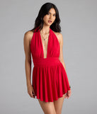 Bold Babe Halter Plunge Neck Romper