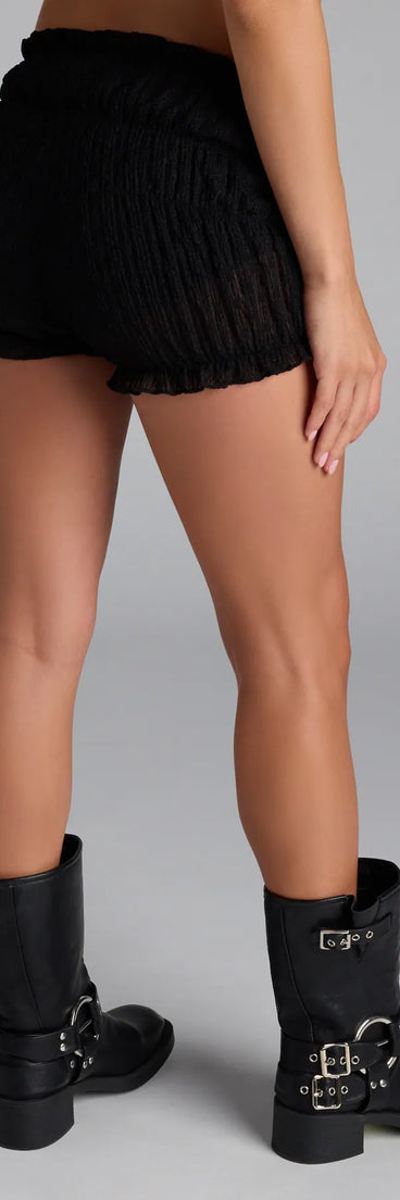 Style up your rotation with the Cast Your Spell Lace Bloomer Shorts, trendy black shorts made to anchor every outfit with attitude and ease.