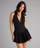 Coquette Glam Halter Bow Romper