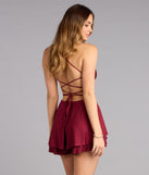 Twist And Twirl Lace-Up Romper