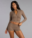 Cozy Cool Rib Knit Foldover Shorts
