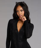 Sultry Sparkle Rhinestone Zip-Up Romper
