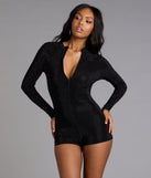 Sultry Sparkle Rhinestone Zip-Up Romper