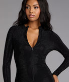 Sultry Sparkle Rhinestone Zip-Up Romper