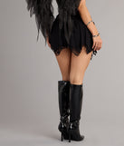 Pretty Edgy Lace Trim High Rise Skort