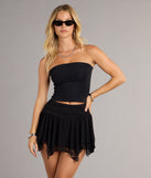 Pretty Edgy Lace Trim High Rise Skort
