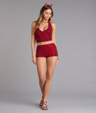Shine Check Rhinestone Hot Shorts