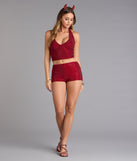 Shine Check Rhinestone Hot Shorts
