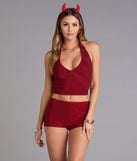 Shine Check Rhinestone Hot Shorts