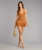 The Weekend Plans Ruffle A-Line Romper is your new go-to Windsor dress—effortless, versatile, and made to update your fall style in seconds.