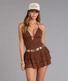 Laced Up Romance Halter Romper