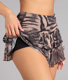 Untamed Confidence Zebra Print Ruffle Mini Skort