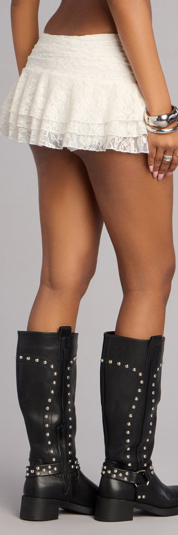 Flirty Layers Lace Ruffle Mini Skort