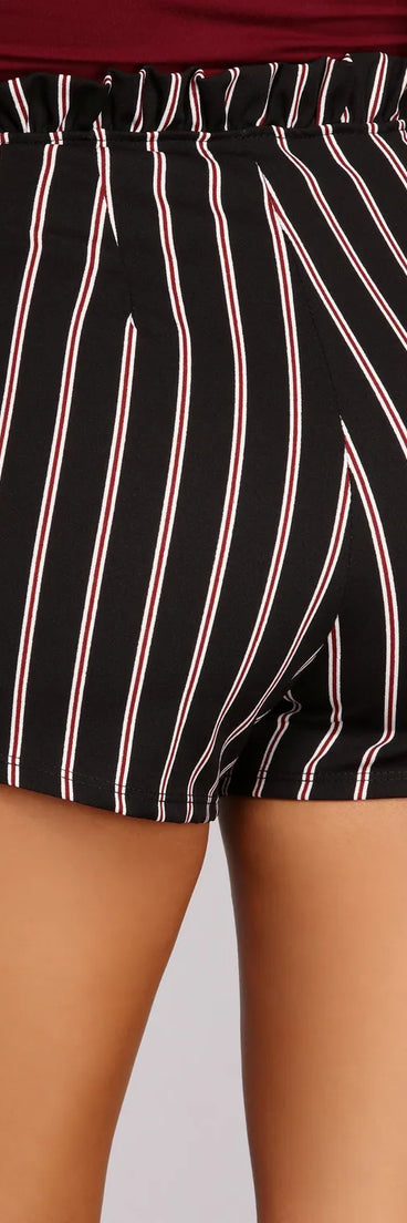 High Waist Striped Paper Bag Pants