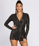 Plunge Into Glam Sequin Romper