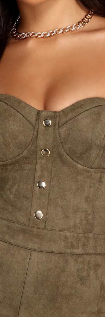 Make A Move Suede Romper