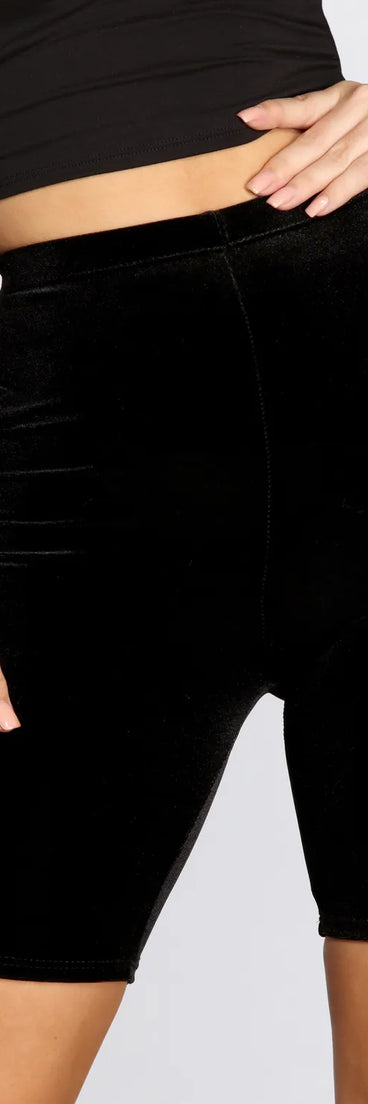 Velvet Biker Shorts