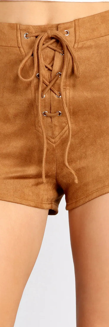 Faux Suede Lace Up Shorts | Windsor Faux Suede Lace Up Shorts | Windsor