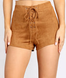 Faux Suede Lace Up Shorts