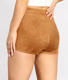 Faux Suede Lace Up Shorts