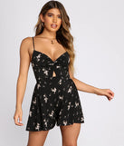 Ditsy Floral Twist Front Romper