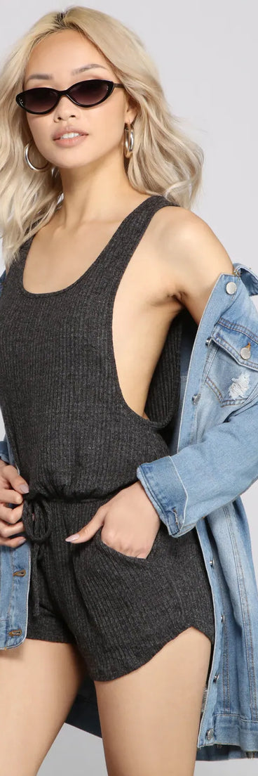 Basic To Basics Ribbed Knit Romper