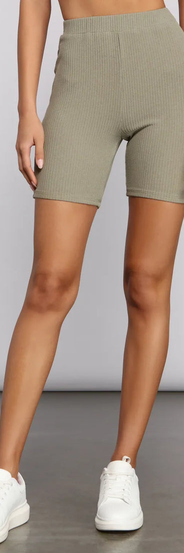 Effortlessly Trendy Ribbed Biker Shorts