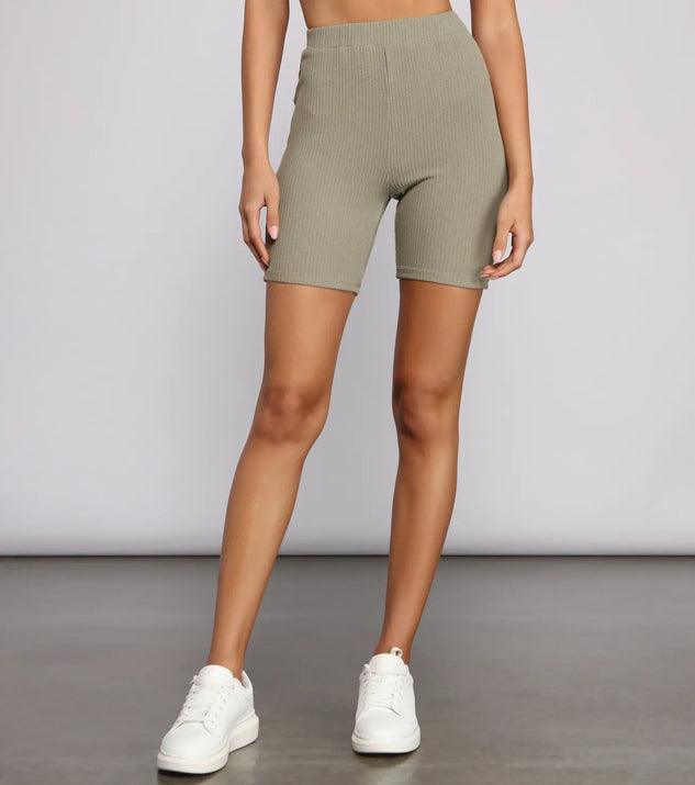 Effortlessly Trendy Ribbed Biker Shorts