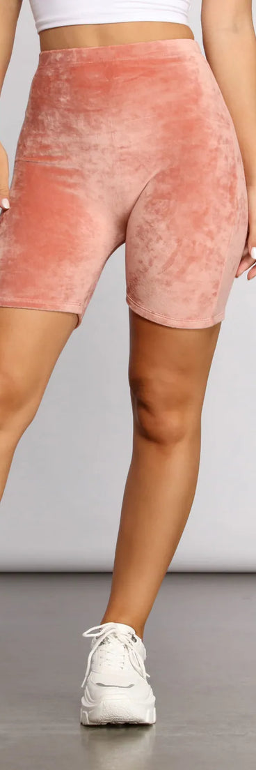 Crushing On You Velvet Biker Shorts