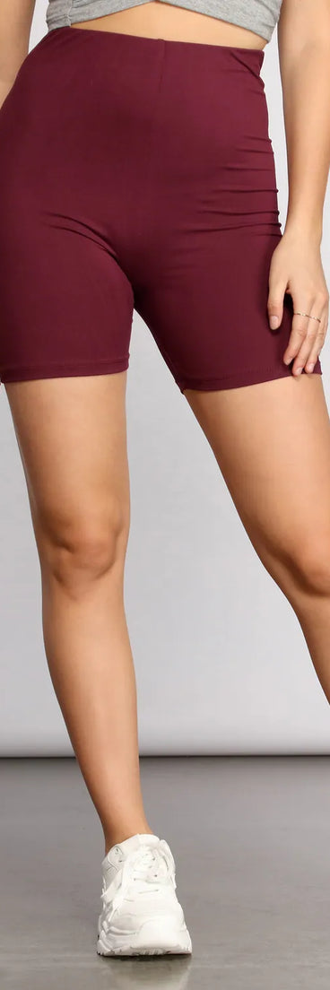 Brushed Knit Biker Shorts